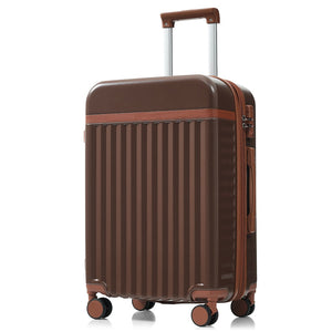 English Elm Luggage 3 Piece Abs Hard Shell Set with Usb Port Front Access and Spinner Wheels Brown N726P307555B