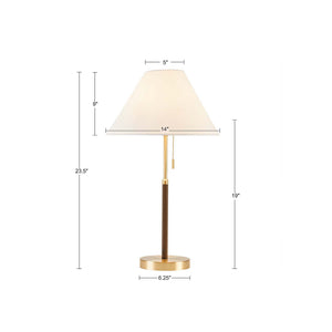 JLA Home INK+IVY - Two Two-tone Pull-chain Table Lamp with Mid-Century Two-Tone Finish, Tapered Shade, 9W LED Included, Pull-Chain Switch, 60" Cord, 2-Year Warranty II153-0147