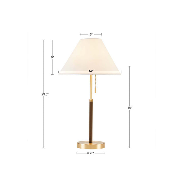 JLA Home INK+IVY - Two Two-tone Pull-chain Table Lamp with Mid-Century Two-Tone Finish, Tapered Shade, 9W LED Included, Pull-Chain Switch, 60" Cord, 2-Year Warranty II153-0147