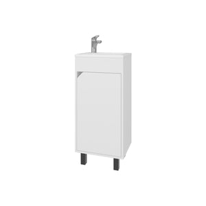 English Elm FM Modern Floating Bathroom Vanity with Integrated Sink and Soft-Close Door for Sleek Storage White 33.9 L x 18.9 W x 11 H B128P293881