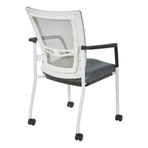 OSP Home Furnishings Progrid® Mesh Back Guest Chair with Lumbar Support Padded Seat and Metal Frame Grey 8840W-2M