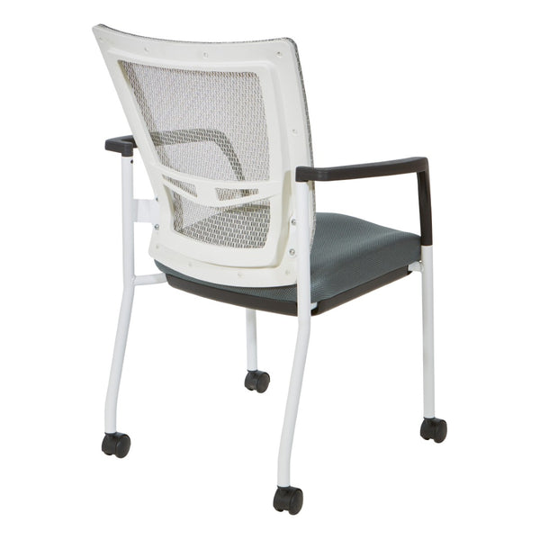 OSP Home Furnishings Progrid® Mesh Back Guest Chair with Lumbar Support Padded Seat and Metal Frame Grey 8840W-2M