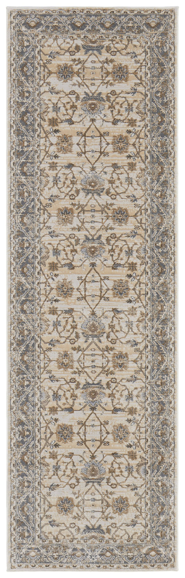 Feizy Rugs Celene Vintage-inspired Floral Rug - Elegant Power Loomed Design In Warm Neutral Palette For Any Space Tan,Ivory,Gray Viscose,Polyester Cel39kvfbgegryi68