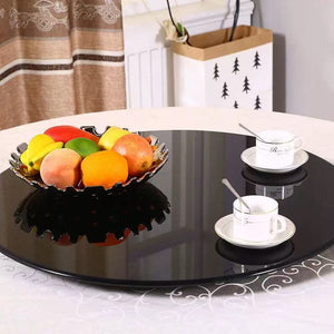English Elm Black Tempered Glass Table Top - 35.4 Inch Round, 3/8 Inch Thick, Modern Style For Dining & Diy W1718P352106