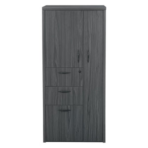 OSP Home Furnishings Store Cabinet with Adjustable Shelves and Hanging Rod for Retail Backroom Organization NAP-161-SGW