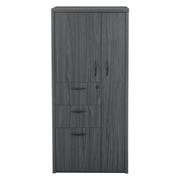 OSP Home Furnishings Store Cabinet with Adjustable Shelves and Hanging Rod for Retail Backroom Organization NAP-161-SGW