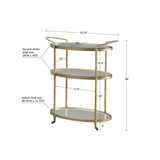 Madison Park Signature Lauren Modern/Contemporary Bar Cart MPS135-0049 Antique Gold