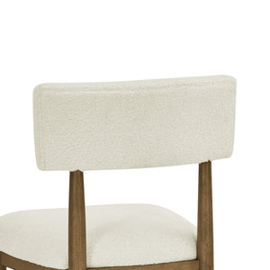 English Elm Dafne Walnut Oak Dining Chairs Set of 2 with Sherpa Padded Seat Open Back B2749P413314
