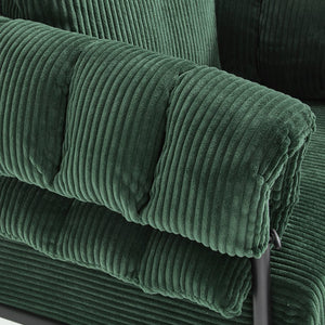 English Elm TS Modern decorative chair with plush teddy fleece upholstery and gold metal legs for luxe comfort and style Dark Green W2311P308067