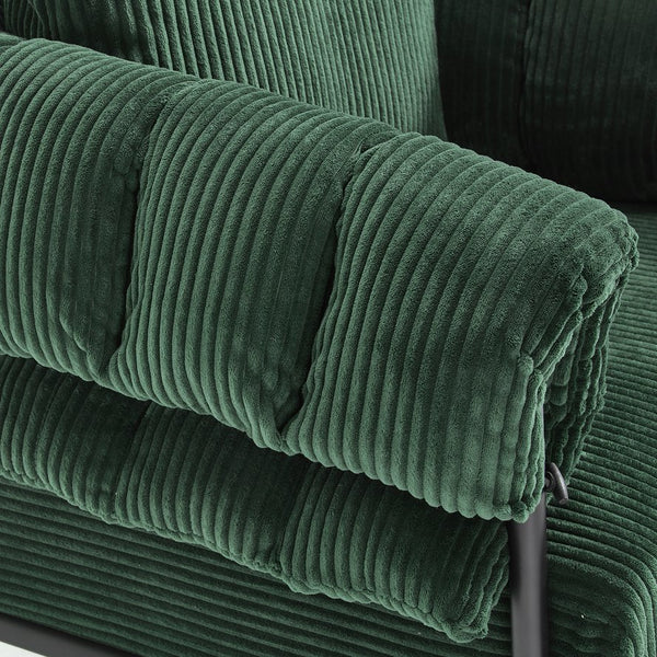 English Elm TS Modern decorative chair with plush teddy fleece upholstery and gold metal legs for luxe comfort and style Dark Green W2311P308067