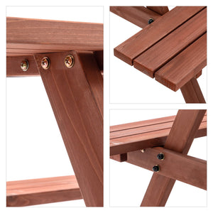 English Elm Extra Extra Large 95-Inch Fir Wood Picnic Table Set with Benches, 12-Person Rustic Brown Patio Table with Umbrella Hole, Durable Backyard Furniture 94.5" x 50.4" x 23.6" W1422P354884