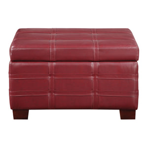 OSP Home Furnishings Detour Strap Ottoman Crimson Red