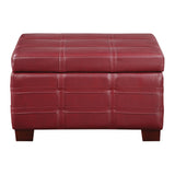 OSP Home Furnishings Detour Strap Ottoman Crimson Red