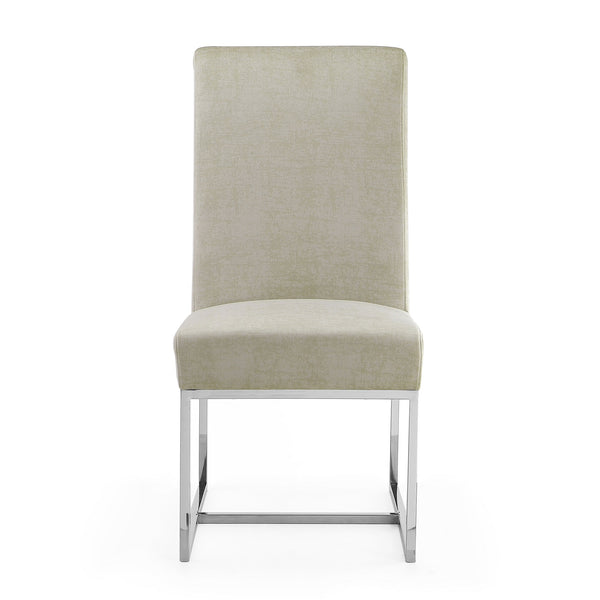 English Elm Element Metal Velvet Dining Chair - Chic Champagne Upholstery With Plush Comfort & Chrome Base B365P397833