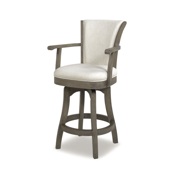 English Elm Jennifer Taylor Home - Williams 27In Swivel Counter Stool - Elegant White Linen, Comfort & Durability For Home Bars B2719P238372