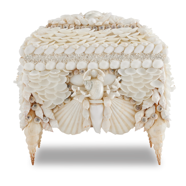Boardwalk Exquisite Victorian Shell Jewelry Box with Handmade Coastal Design for Elegant Storage