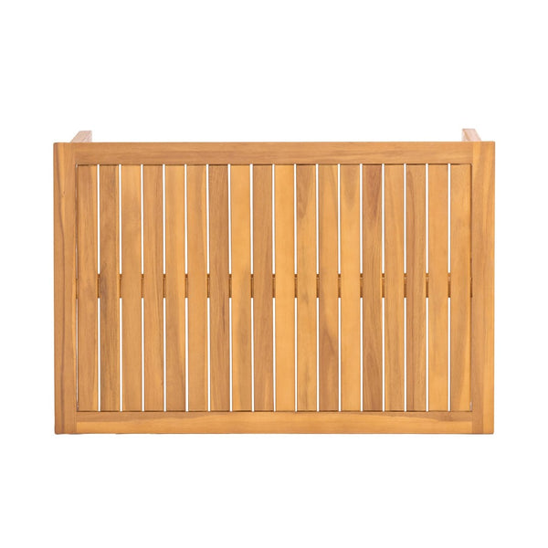 English Elm 2 Piece Outdoor Acacia Wood Loveseat and Coffee Table Set with Textilene Weave Cushions Brown,Teak+ Beige N768P368824T