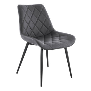 English Elm Loralie Diamond Stitch Faux Leather Dining Chairs with Ergonomic Support Set of 2 B2736P464861