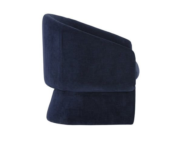 Sunpan Lauryn Lounge Chair - Contemporary Barrelback Design for Modern Living Spaces and Stylish Comfort Danny Navy