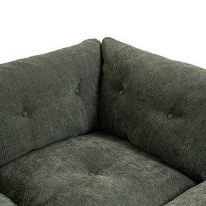 English Elm Modern Chenille Cloud Sectional with Ottoman Deep Sink Modular L Shaped Living Room Sofa Blackish Green W2379S00002