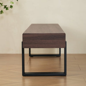 English Elm 59" Farmhouse Dining Bench with Metal Legs, 59x15.75" Sturdy Entryway Seat 250lb Capacity, Easy Assembly N752P293752P