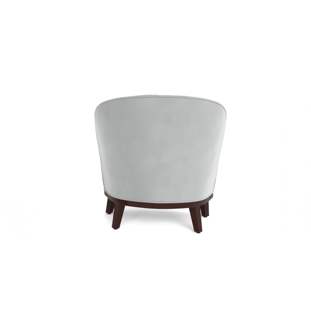 English Elm Ava Upholstered Barrel Accent Chair with Velvet-Like Fabric, Channel-Tufted Back, Plush Cushioning, Wooden Legs LIGHT GREY B347P340852