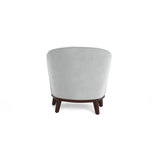 English Elm Ava Upholstered Barrel Accent Chair with Velvet-Like Fabric, Channel-Tufted Back, Plush Cushioning, Wooden Legs LIGHT GREY B347P340852