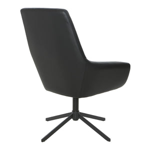 OSP Home Furnishings Modern Scoop Office Chair Faux Leather Padded Seat Swivel Base for Home Workspace FL80228B-U6