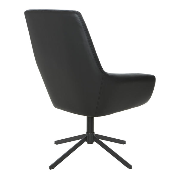 OSP Home Furnishings Modern Scoop Office Chair Faux Leather Padded Seat Swivel Base for Home Workspace FL80228B-U6
