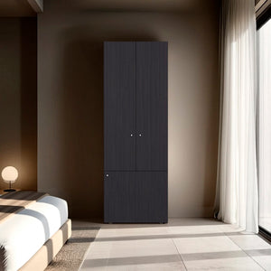 English Elm Soham Three Door Wardrobe Armoire with Adjustable Shelves for Bedroom Storage B092P439910