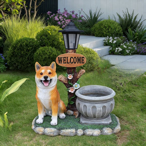 English Elm Sitting Corgi Resin Planter Sculpture Whimsical Porch Garden Decor with Succulent Cavity W5398P464247