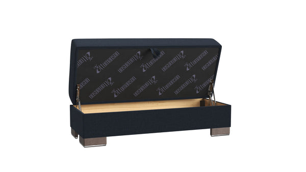 English Elm Primenest Zenaero Convertible Ottoman With Storage – Stylish Dark Blue Upholstered Design For Small Spaces B030P280988-GIGA