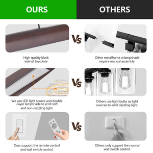 English Elm 39-Inch Streamline Wooden Led Pendant Light – Remote-Controlled, Adjustable Dimming For Modern Spaces W2312P375015