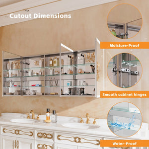 English Elm Lighted Aluminum Medicine Cabinet Smart Mirror with Anti-fog Led and Built-in Usb Outlet W5609P461514