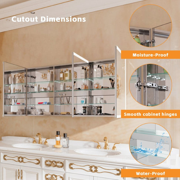 English Elm Lighted Aluminum Medicine Cabinet Smart Mirror with Anti-fog Led and Built-in Usb Outlet W5609P461514