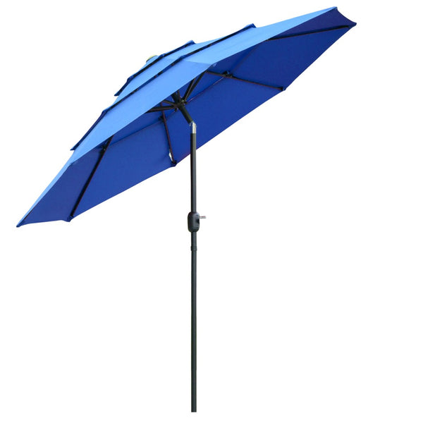 English Elm Outsunny 9Ft Elegant Patio Umbrella With Crank & Tilt - Durable Outdoor Market Shade For Decks & Lawns W2225P200444-GIGA