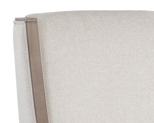 Sunpan Idalia Dining Chair - Elegant Wing Back Design with Contoured Silhouette for Timeless Dining Spaces Latte / Belfast Oatmeal
