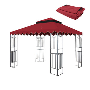 English Elm 10X10 Ft Outdoor Patio Gazebo Replacement Canopy - Stylish Double-Tier Cover For Summer Comfort W419P198352