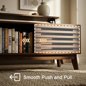 English Elm Lift Top Coffee Table Walnut Finish Mid Century Hidden Storage Slatted Cabinet W3204P465920