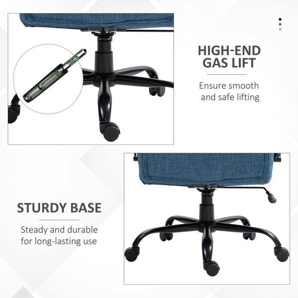 English Elm Vinsetto Big & Tall Office Chair - 500Lbs Capacity, Adjustable Height, Linen Upholstery & Swivel Wheels W2225P217953-GIGA