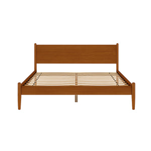 English Elm Mid-Century Modern Eastern King Wooden Platform Bed In Warm Oak - Stylish, Durable, Easy Assembly! B016S00018