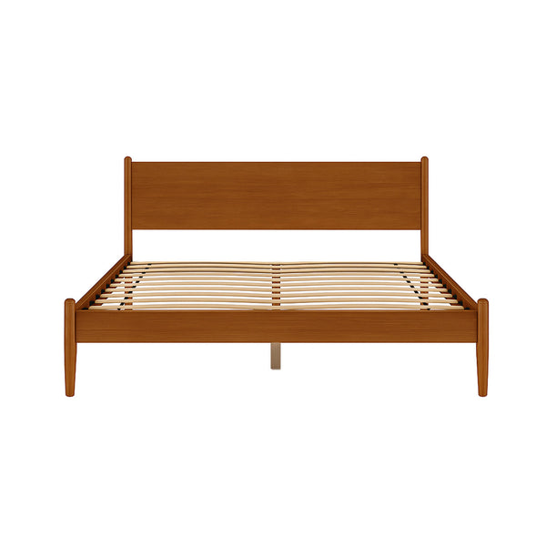 English Elm Mid-Century Modern Eastern King Wooden Platform Bed In Warm Oak - Stylish, Durable, Easy Assembly! B016S00018