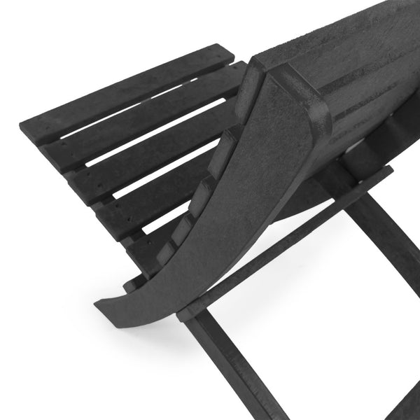 English Elm Grandcourt Recycled Hdpe Outdoor Folding Chair with Marine Grade Hardware for Patio Use Black B2745P409673