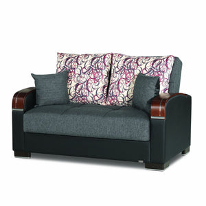English Elm PrimeNest Mobilon Upholstered Convertible Loveseat with Storage, Sleeper Click-Click Design, 600lb Capacity Gray B030P281800