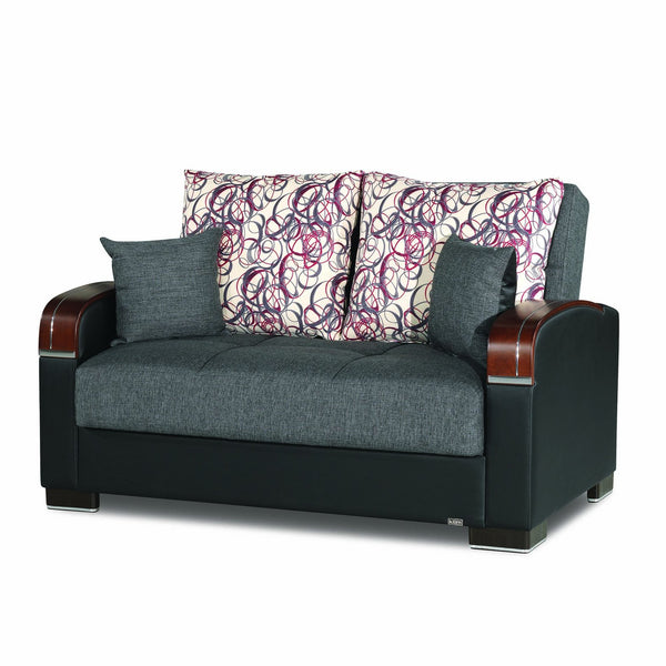 English Elm PrimeNest Mobilon Upholstered Convertible Loveseat with Storage, Sleeper Click-Click Design, 600lb Capacity Gray B030P281800