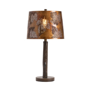 Crestview Collection 27.25"H Rustic Resin Table Lamp 2pk With Textured Tree Branch Base & Embossed Metal Shade   Cvavp1287