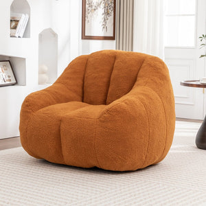 English Elm Bean Bag Chair Oversized Faux Fur Memory Foam Lounge Seat for Dorm or Living Room Yellow W2200P302136