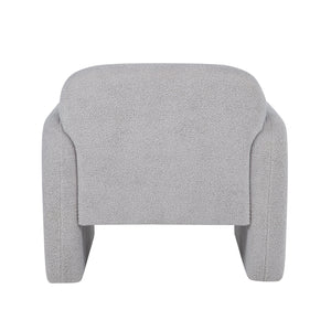 English Elm Stylish Teddy Fleece Single Sofa Chair with Arms and Pillow, Cozy Accent Armchair for Living Room Gray 30 L x 24.75 W x 24 H W1716P196466