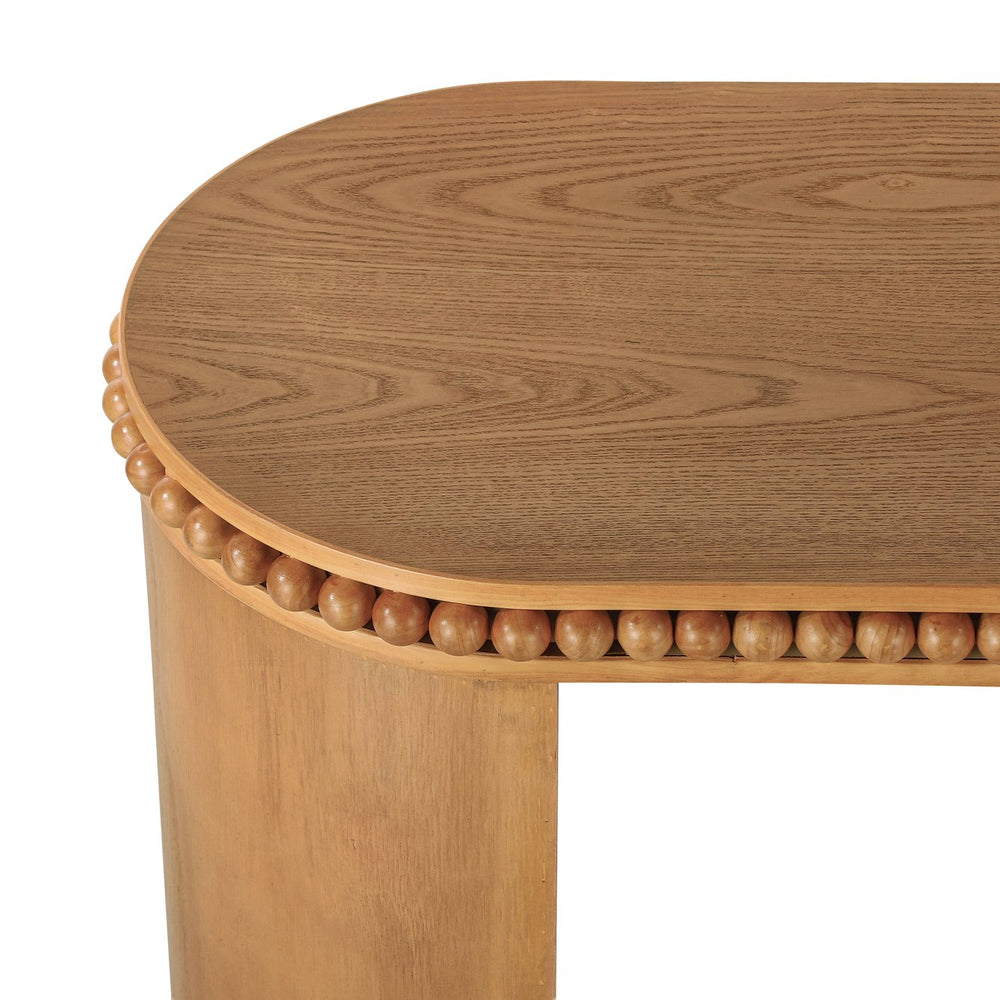 English Elm Christopher Knight Home® - Mirod Vintage Console Table with Beaded Trim, Sculpted Curved Legs, Reversible Setup for Hallway Elegance Brown N760P286010D