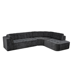 English Elm 119'' Curved L-shaped Sectional with Button Tufting and Pocket Spring Seating N760S0000048E